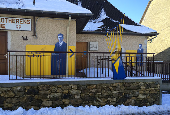 Vue du radio-Musée Galletti l'hiver sous la neige