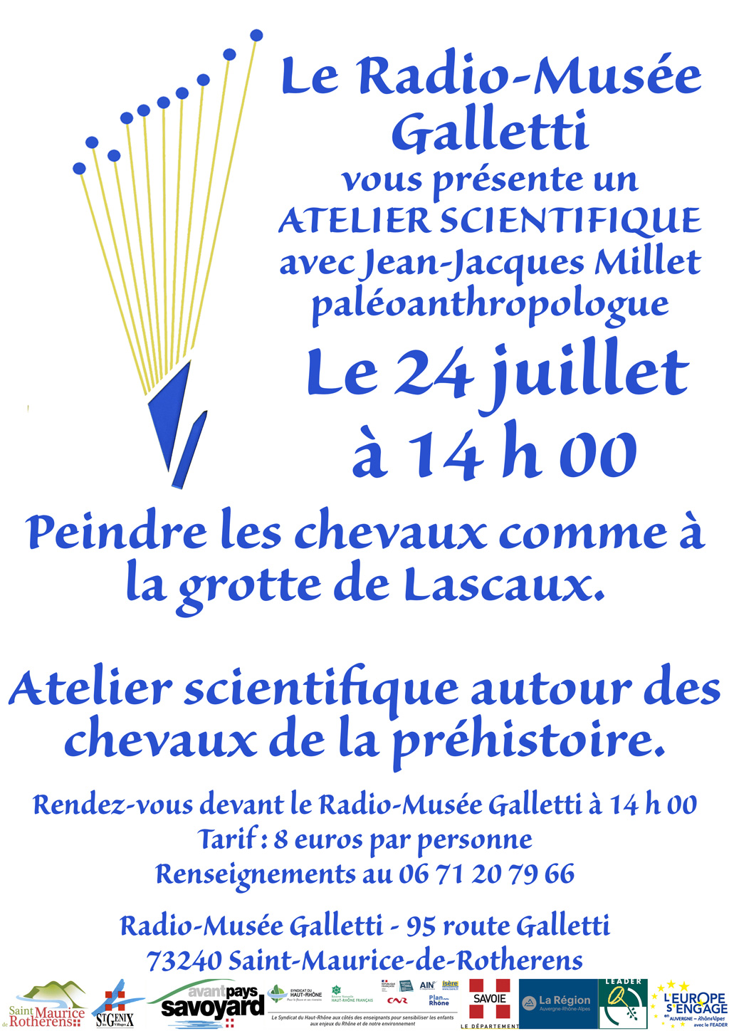 Atelier scientifique avec Jean-Jacques Millet, paléoenthropologue : peindre les chevaux comme à la grotte de Lascaux. Atelier scientifique autour des chevaux de la préhistoire.