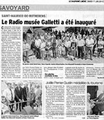 Article du Dauphiné le 17 juin 2014